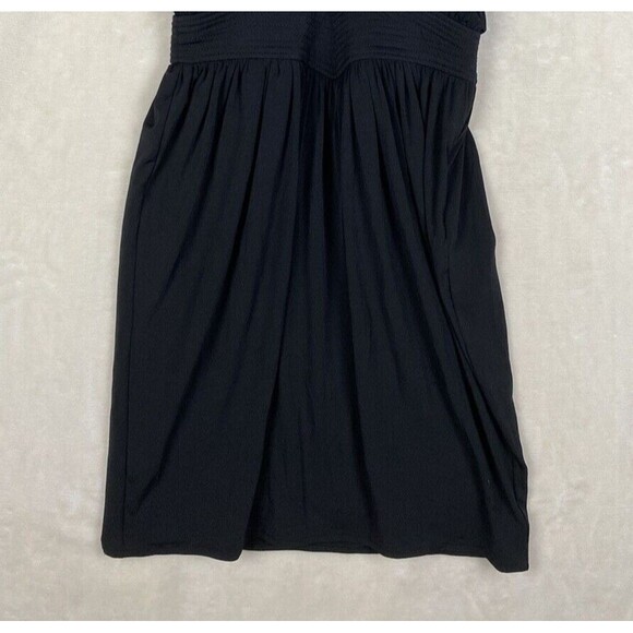 Vintage 90's Morgan McFeeters Dress Womens 6 Black Pleated Jersey Office Career - Picture 5 of 14
